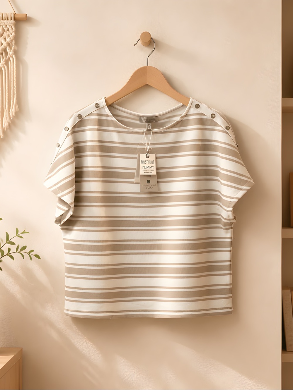 Cable & Gauge Studio Women’s Striped Modal Dolman Tee - Picture 2 of 3
